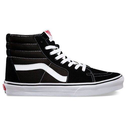 фото Кеды vans sk8-hi, летние, повседневные, натуральная кожа, натуральная замша, высокие, размер 36 eu, черный