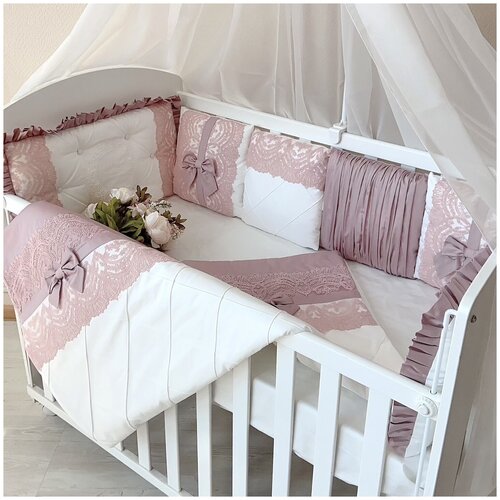 фото Бортики в детскую кроватку для новорожденного "pure" , в прямоугольную кроватку 120*60 см и овальную 125*75 см krisfi