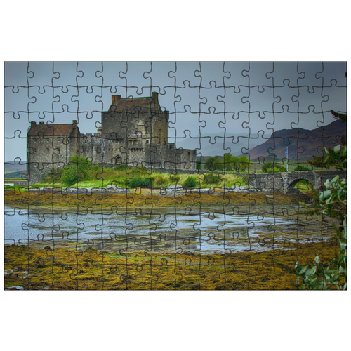 фото Магнитный пазл 27x18см."замок эйлен- донан, шотландия, замок" на холодильник lotsprints
