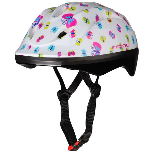 фото Шлем велосипедный детский indigo butterfly 8 вентиляционных отверстий in071 белый s