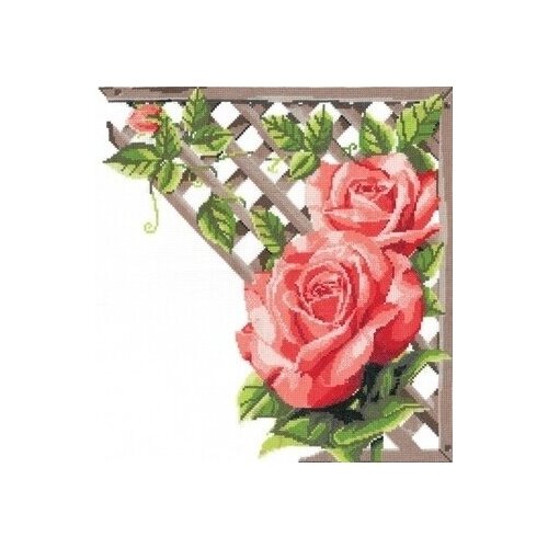 фото Набор для вышивания мулине нитекс арт.0248 ветвистая красная роза 32х32 см nitex