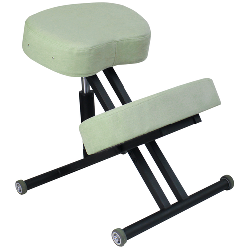 фото Эргономичный коленный стул "олимп" ск-1-2 газлифт (толстые сидения) оливковая ветвь на черной раме