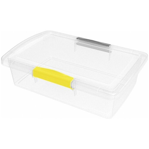 фото Ящик для хранения laconic mini с защелками 1,25 л желтый/серый branq