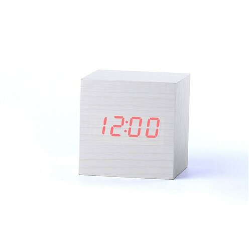 фото Часы электронные деревянный куб с звуковым управлением vst-869 (белый) daprivet