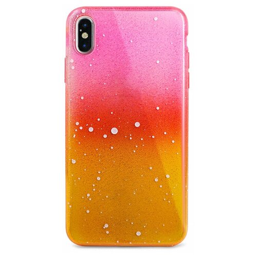 фото Чехол для iphone x/xs shiny drops силикон (розово- желтый) pastila
