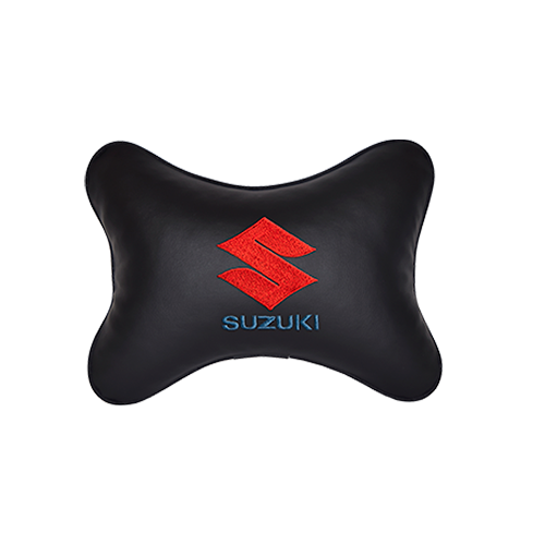 фото Подушка на подголовник экокожа black с логотипом автомобиля suzuki vital technologies