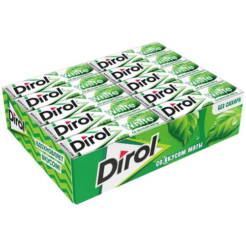 фото Жевательная резинка dirol дирол, мята, 1 упаковка по 30 шт dirol cadbury
