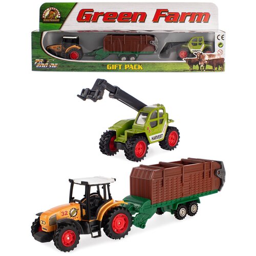 фото Детский игровой набор serinity toys "фермер", трактор с прицепом+техника