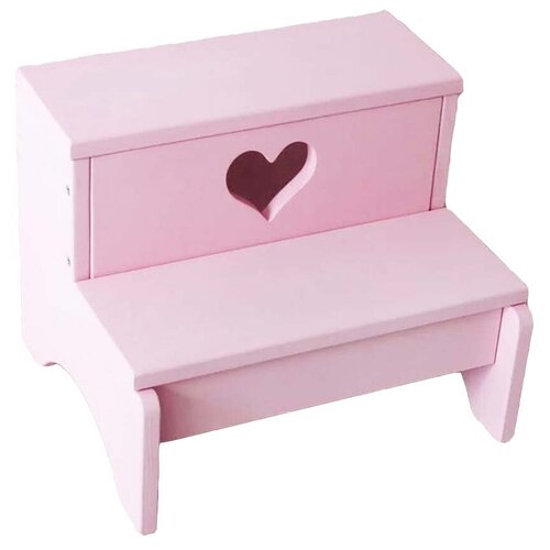 фото Ступенька, подножка, лесенка для детей для раковины, розовая, сердце посиделкин стул