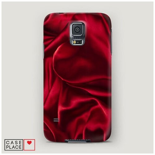 фото Чехол пластиковый samsung galaxy s5 текстура красный шелк case place