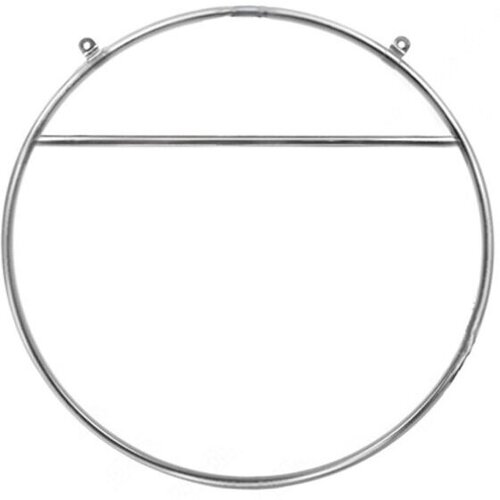 фото Металлическое кольцо для воздушной гимнастики, с двумя подвесами и перекладиной, цвет серебристый, диаметр 90 см. стальной король