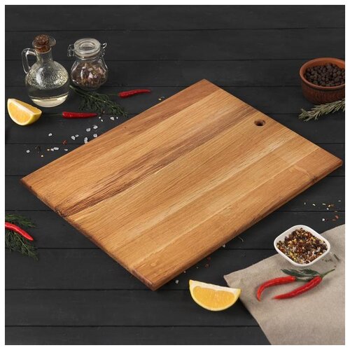 фото Доска разделочная magistro с ручкой, 40*30*1,2 см, дуб