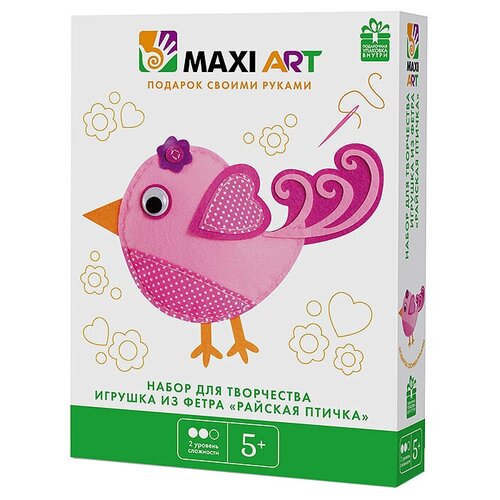фото Maxi art набор для творчества игрушка из фетра райская птичка (ma-a0069-1)