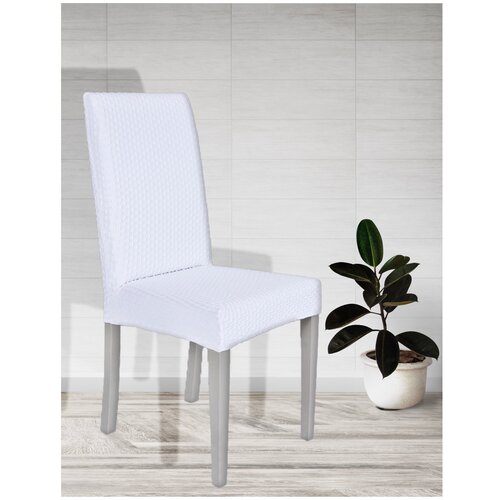 фото Чехол на стул без оборки venera, цвет белый, 1 предмет