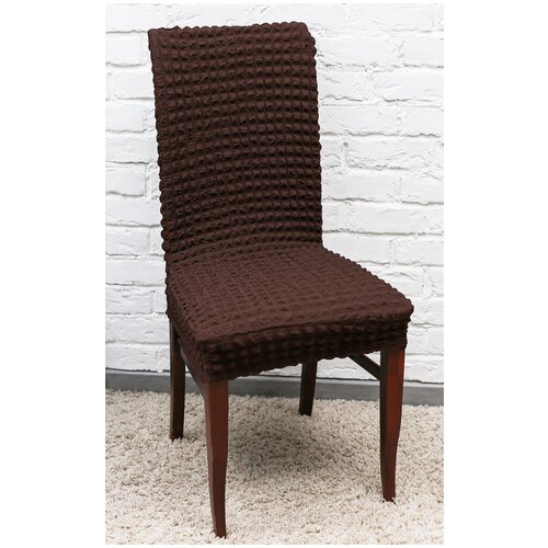фото Чехол на стул luxalto seersucker 320 gsm (s003), тёмно-коричневый
