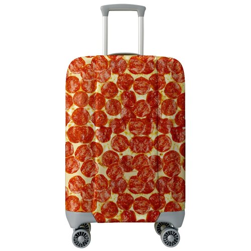 фото Чехол для чемодана marengo textile пицца m, коричневый