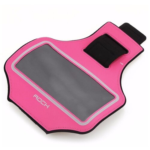 фото Спортивный чехол для телефона на руку rock slim sports armband 4,8", розовый