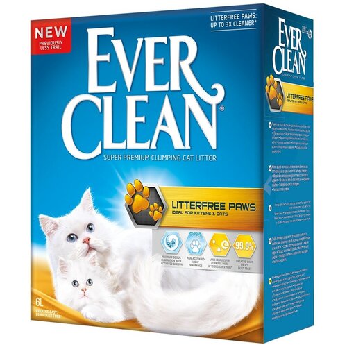 фото Ever clean (эвер клин) наполнитель ever clean (эвер клин) litter free paws комкующийся д/идеально чистых лап 6л