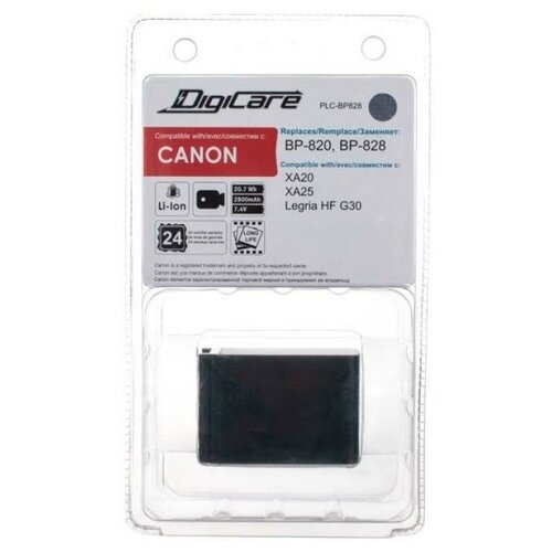 Аккумулятор DigiCare PLC-BP828, для видеокамер Canon