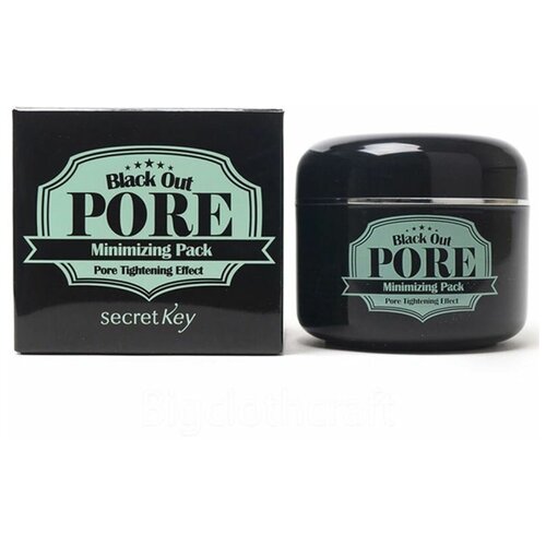 фото Secret key маска для сужения пор с древесным углем black out pore minimizing pack