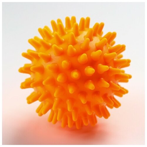 фото Мяч-ёжик «малышок!», диаметр 65 мм, цвет оранжевый, в пакете mikimarket