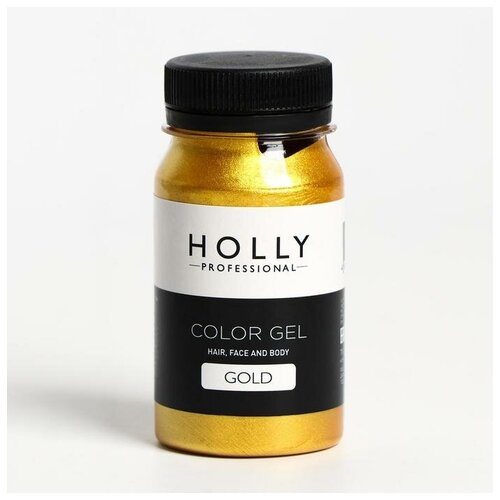 Купить Декоративный гель для волос, лица и тела COLOR GEL Holly Professional, Gold, 100 мл, Qwen