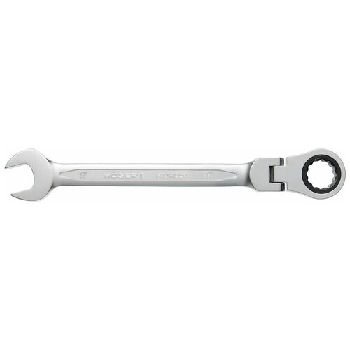 фото Hoegert ключ комбинированный шарнирный с трещоткой 15 мм, 72t, сталь crv hogert