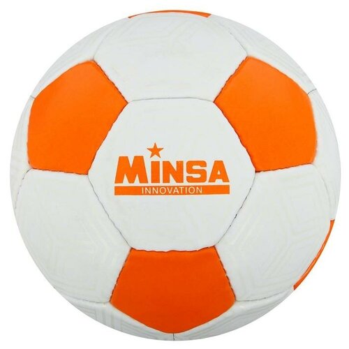 фото Мяч футбольный minsa, размер 5, 32 панели, pu, ручная сшивка, латексная камера, 400 г qwen