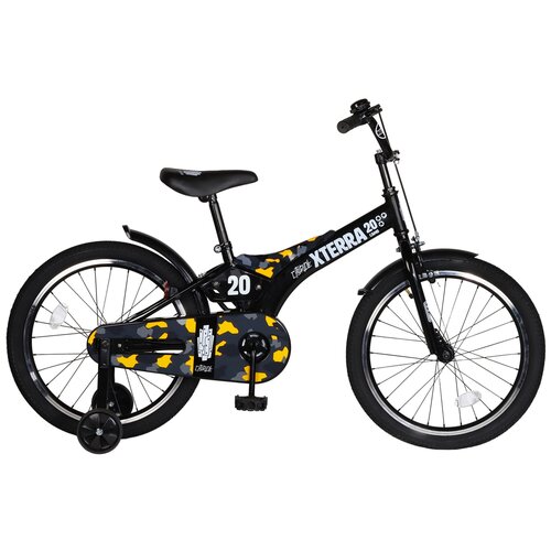 фото Велосипед детский двухколесный "city- ride xterra", радиус 20", страховочные колеса, велосипед для мальчиков, для девочек, для детей, цвет желтый city-ride