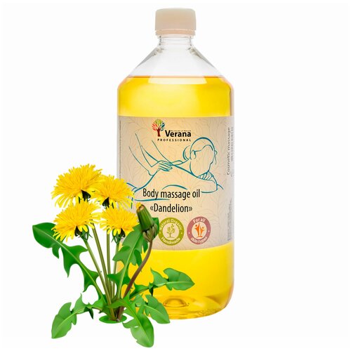 Купить Verana Массажное масло для тела Одуванчик, натуральное, антицеллюлитное, питательное, ароматерапия 1 л