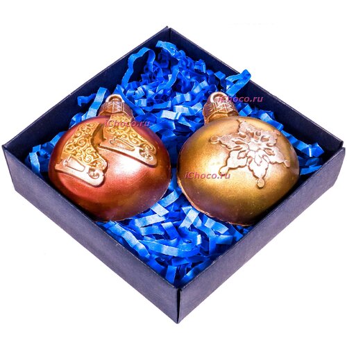 фото Шоколадная фигурка из бельгийского шоколада "шарики новогодние № 2 ichoco.ru
