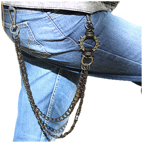 фото Цепь на джинсы. цепь с шипами. цепь стальная. цепь на брюки. wallet chain. rock chain. sk-777
