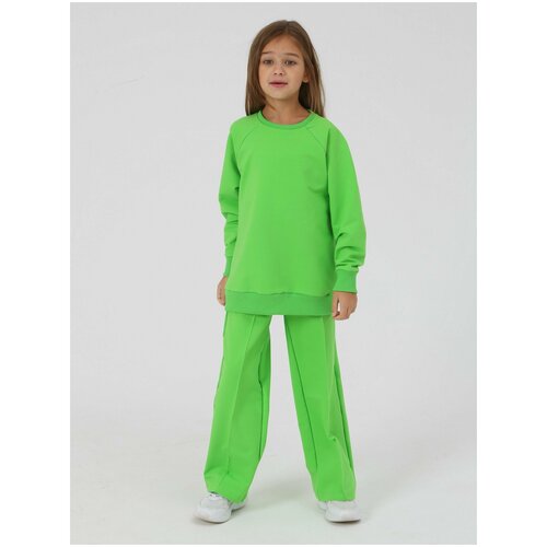 фото Комплект одежды , лонгслив и брюки, спортивный стиль, размер 128, зеленый mitra