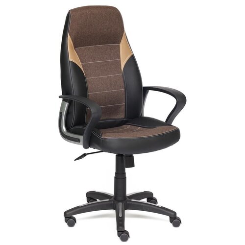 фото Компьютерное кресло tetchair интер офисное, обивка: текстиль/искусственная кожа, цвет: черный/коричневый/бронзовый