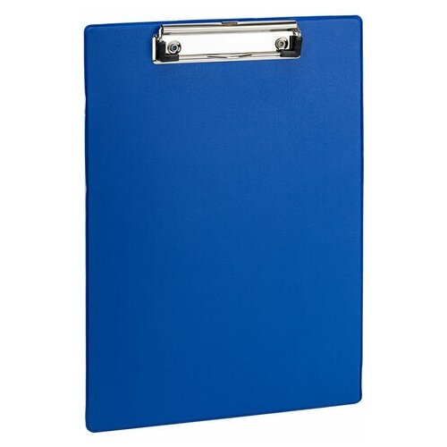 фото Доска-планшет staff с прижимом а4 (228х318 мм), картон/пвх, синяя, 229555