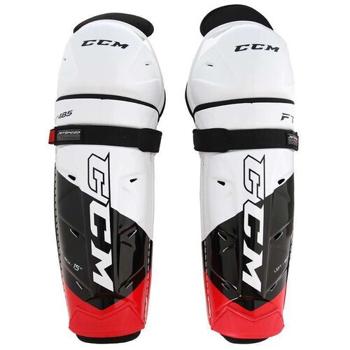 фото Щитки ccm jetspeed ft485 shin guards jr (12 дюйм.), белый/черный/красный