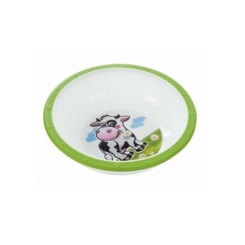 фото Миска пластиковая canpol little cow арт. 4/416, 4м+, цвет зеленый, рисунок коровка canpol babies