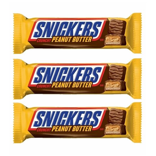 фото Шоколадный батончик snickers crunchy peanut butter (хрустящий арахис) (3 шт. по 50,5 гр.)