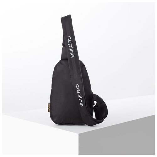 фото Сумка-слинг capline отдел на молнии, наружный карман, регулируемый ремень, черная