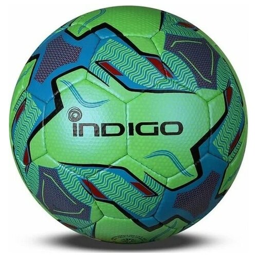 фото Мяч футбольный №5 indigo poker тренировочный (pu 1.2 мм), 1118- ав, неон,