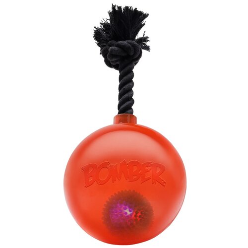 фото Игрушка для собак hagen мяч светящийся с ручкой, оранжевый, 17 см