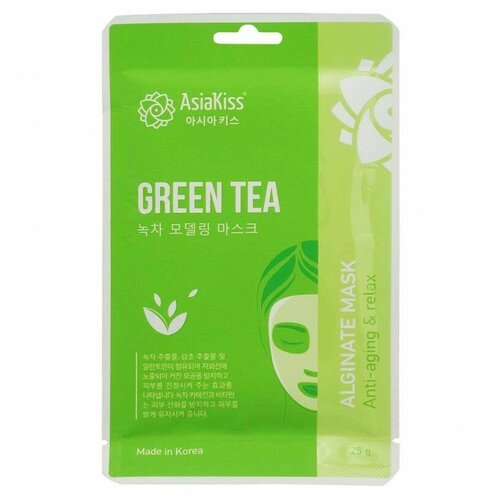 фото Asiakiss маска альгинатная с экстрактом зеленого чая - green tea alginate mask, 25г