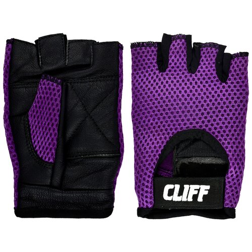 фото Перчатки для фитнеса cliff cs-2195, чёрно-фиолетовые, р. l