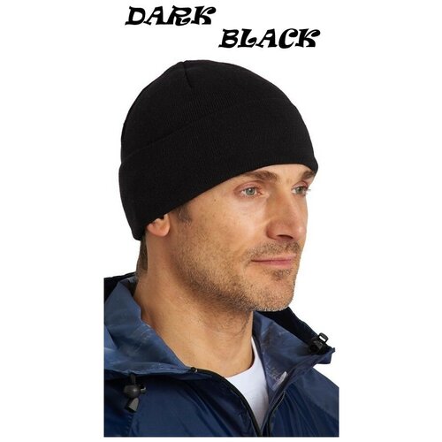 фото Военная шапка зимняя, форменная, черная, зимний головной убор, на флисе, трикотаж eliteline