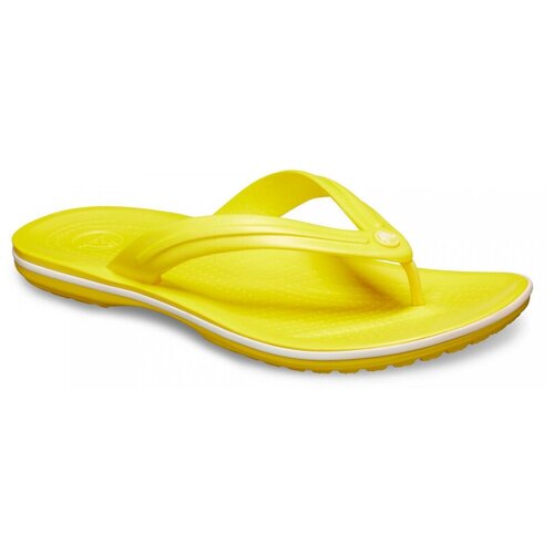 фото Шлепанцы crocs crocband flip, размер 37-38(m5/w7), lemon/white