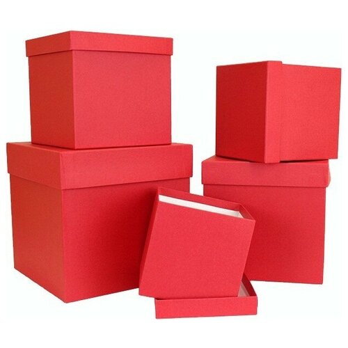 фото Набор коробок куб, красный, 21*21*21 см, 5 шт. дон баллон