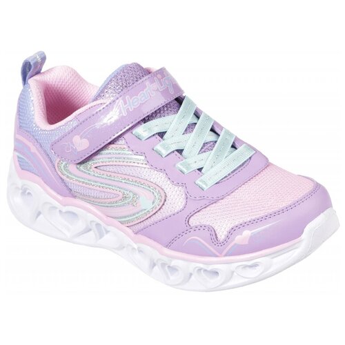 фото Кроссовки skechers 20294l-lvmt heart lights для девочки, цвет сиреневый, размер 29