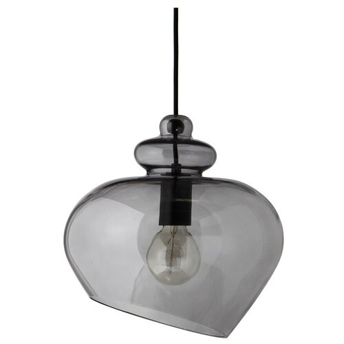 фото Лампа подвесная grace, ø30 см, дымчатое стекло, черный цоколь frandsen