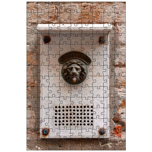 фото Магнитный пазл 27x18см."дверной звонок, венеция, лев" на холодильник lotsprints