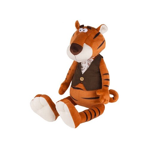 фото Мягкая игрушка maxitoys luxury, тигр гоша в замшевой жилетке и жабо, 20 см. mt- mrt022101-20